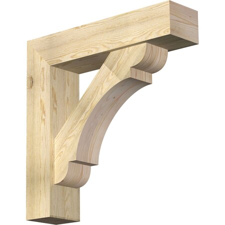 Ekena Millwork Olympic Block Rough Sawn Bracket w/ Offset Brace, Douglas Fir, 8"W x 34"D x 34"H BKT0806X34X34OLY05RDF